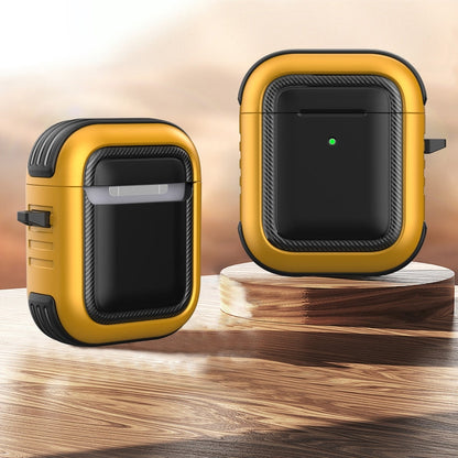 Wireless Earphones Shockproof TPU + PC Protective Case with Carabiner, For AirPods 1 / 2