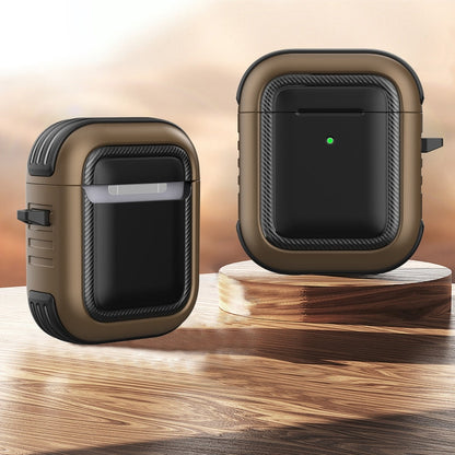 Wireless Earphones Shockproof TPU + PC Protective Case with Carabiner, For AirPods 1 / 2