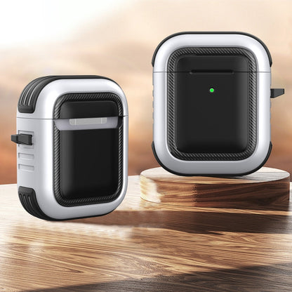Wireless Earphones Shockproof TPU + PC Protective Case with Carabiner, For AirPods 1 / 2