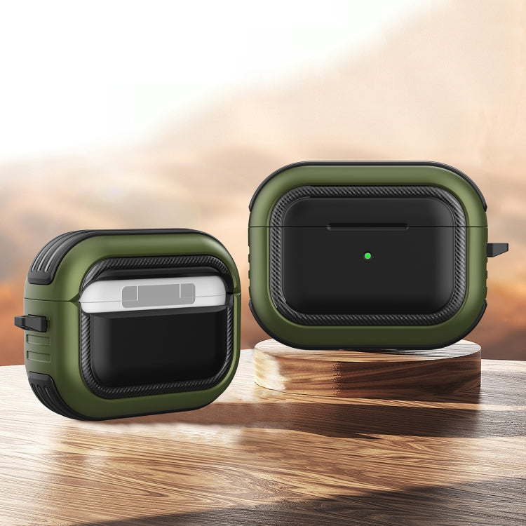 Wireless Earphones Shockproof TPU + PC Protective Case with Carabiner, For AirPods Pro
