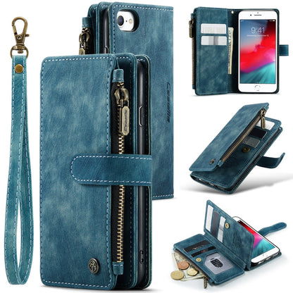 CaseMe-C30 PU + TPU Multifunctional Horizontal Flip Leather Case with Holder & Card Slot & Wallet & Zipper Pocket, For iPhone 8 Plus & 7 Plus & 6 Plus, For iPhone SE 2022 / SE 2020 / 8 / 7 / 6, For iPhone 11, For iPhone 11 Pro, For iPhone 11 Pro Max   ...