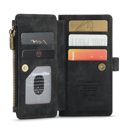 CaseMe-C30 PU + TPU Multifunctional Horizontal Flip Leather Case with Holder & Card Slot & Wallet & Zipper Pocket, For iPhone 12 / 12 Pro, For iPhone 12 Pro Max, For iPhone XS / X, For iPhone XR, For iPhone XS Max