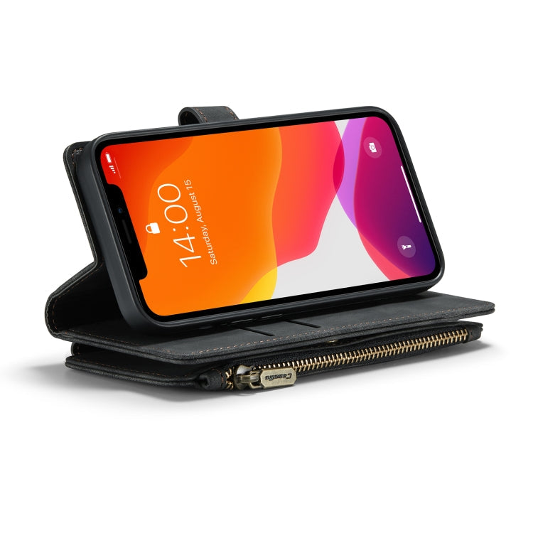 CaseMe-C30 PU + TPU Multifunctional Horizontal Flip Leather Case with Holder & Card Slot & Wallet & Zipper Pocket, For iPhone 12 / 12 Pro, For iPhone 12 Pro Max, For iPhone XS / X, For iPhone XR, For iPhone XS Max