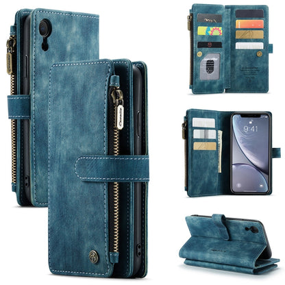 CaseMe-C30 PU + TPU Multifunctional Horizontal Flip Leather Case with Holder & Card Slot & Wallet & Zipper Pocket, For iPhone 12 / 12 Pro, For iPhone 12 Pro Max, For iPhone XS / X, For iPhone XR, For iPhone XS Max
