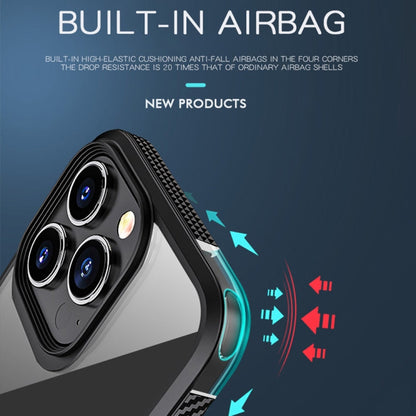 MG Series Carbon Fiber TPU + Clear PC Four-corner Airbag Shockproof Case, For iPhone 13 Pro, For iPhone 13 Pro Max