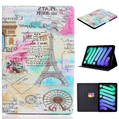 Coloured Drawing Horizontal Flip Leather Case with Holder & Card Slot & Sleep / Wake-up Function, For iPad mini 2024 / mini 6