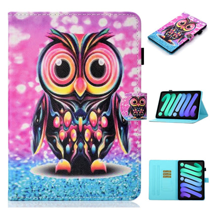 Coloured Drawing Horizontal Flip Leather Case with Holder & Card Slot & Sleep / Wake-up Function, For iPad mini 2024 / mini 6