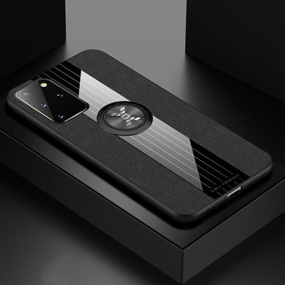 XINLI Stitching Cloth Textue Shockproof TPU Protective Case with Ring Holder, For Samsung Galaxy S20, For Samsung Galaxy S20 FE, For Samsung Galaxy S20+, For Samsung Galaxy S20 Ultra, For Samsung Galaxy S21 5G