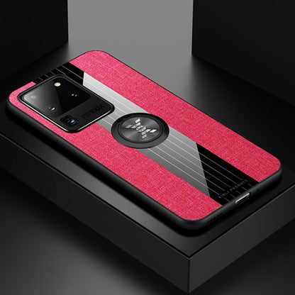 XINLI Stitching Cloth Textue Shockproof TPU Protective Case with Ring Holder, For Samsung Galaxy S20, For Samsung Galaxy S20 FE, For Samsung Galaxy S20+, For Samsung Galaxy S20 Ultra, For Samsung Galaxy S21 5G