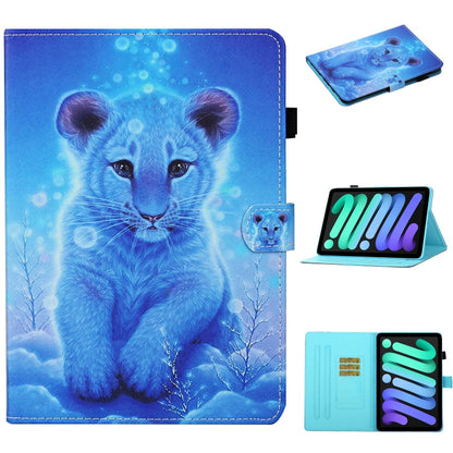 Coloured Drawing Stitching Horizontal Flip Leather Case with Holder & Card Slot & Sleep / Wake-up Function, For iPad mini 2024 / mini 6