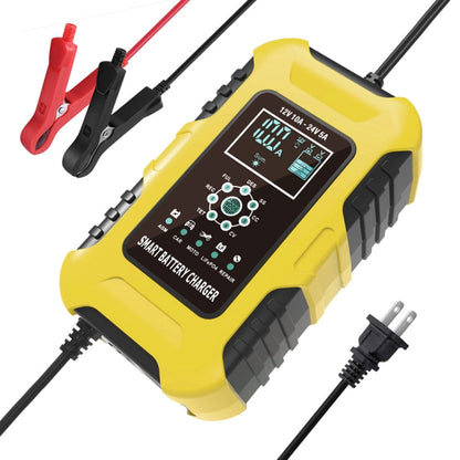 FOXSUR 10A 12V 7-segment Motorcycle / Car Smart Battery Charger, EU Plug, UK Plug, US Plug
