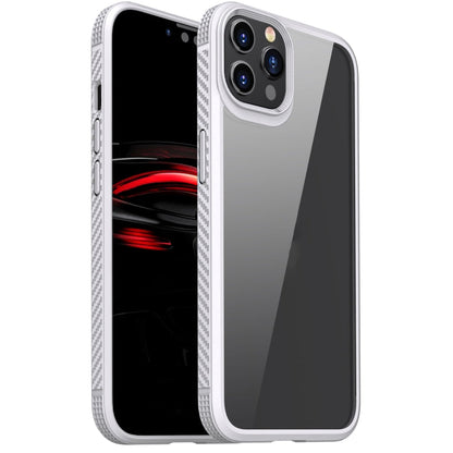 MG Series Carbon Fiber TPU + Clear PC Four-corner Airbag Shockproof Case, For iPhone 12 Pro Max, For iPhone 12 / 12 Pro, For iPhone 11 Pro, For iPhone 11 Pro Max