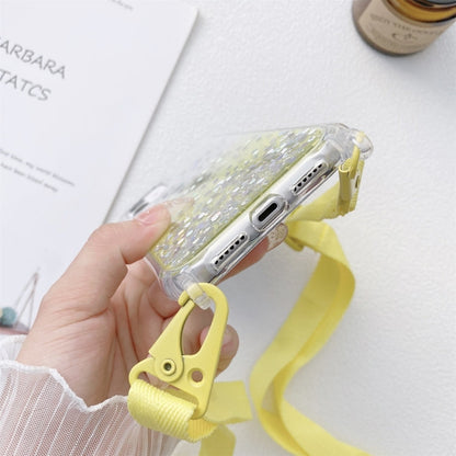 Gradient Glitter Powder Epoxy TPU Thickened Acrylic Shockproof Case with Wide Neck Lanyard, For iPhone 11, For iPhone 11 Pro, For iPhone 11 Pro Max