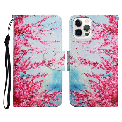Painted Pattern Horizontal Flip Leather Case with Holder & Card Slot & Wallet, For iPhone 12 / 12 Pro