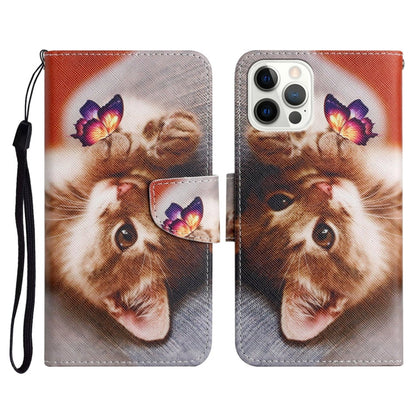 Painted Pattern Horizontal Flip Leather Case with Holder & Card Slot & Wallet, For iPhone 12 / 12 Pro