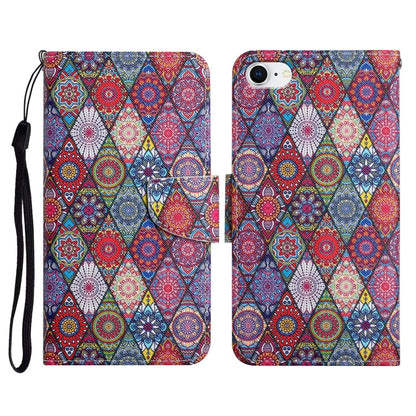 Painted Pattern Horizontal Flip Leather Case with Holder & Card Slot & Wallet, For iPhone SE 2022 / SE 2020 / 8 / 7