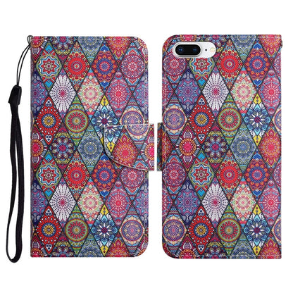 Painted Pattern Horizontal Flip Leather Case with Holder & Card Slot & Wallet, For iPhone 8 Plus & 7 Plus