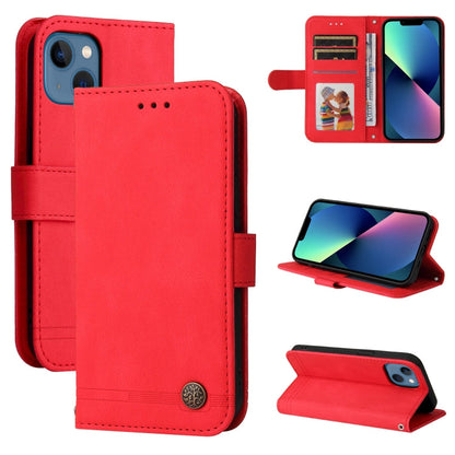 Skin Feel Life Tree Metal Button Horizontal Flip Leather Case with Holder & Card Slot & Wallet & Photo Frame & Strap, For iPhone 13 mini, For iPhone 13, For iPhone 13 Pro, For iPhone 13 Pro Max
