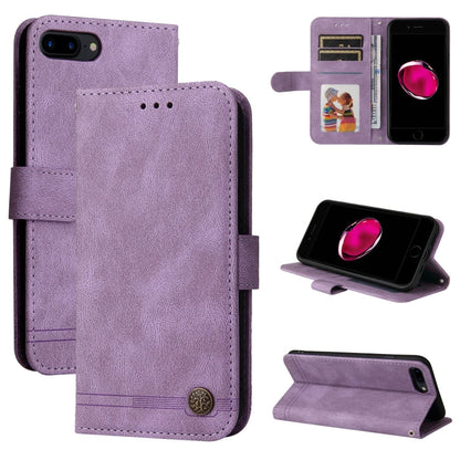Skin Feel Life Tree Metal Button Horizontal Flip Leather Case with Holder & Card Slot & Wallet & Photo Frame & Strap, For iPhone 11 Pro, For iPhone 11 Pro Max, For iPhone SE 2022 / SE 2020 / 8 / 7, For iPhone 8 Plus / 7 Plus