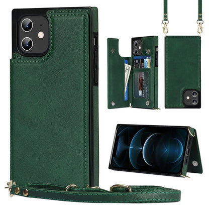 Cross-body Square Double Buckle Flip Card Bag TPU+PU Case with Card Slots & Wallet & Photo & Strap, For iPhone 11 Pro Max, For iPhone 12 mini, For iPhone 12 / 12 Pro, For iPhone 12 Pro Max