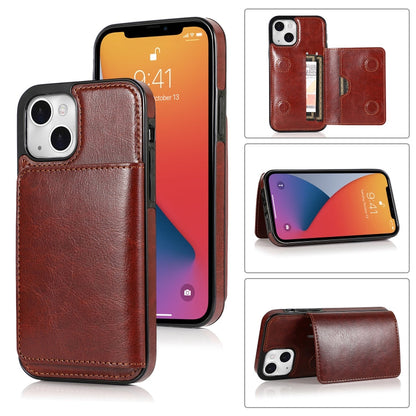 Shockproof PU + TPU Protective Case with Card Slots & Holder, For iPhone 13 mini, For iPhone 13, For iPhone 13 Pro, For iPhone 13 Pro Max