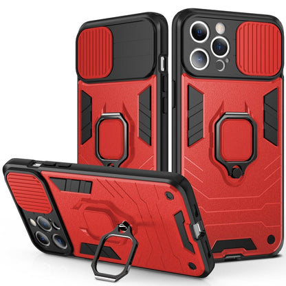 Sliding Camera Cover Design TPU + PC Shockproof Case with Ring Holder, For iPhone 13 Pro, For iPhone 13, For iPhone 13 Pro Max