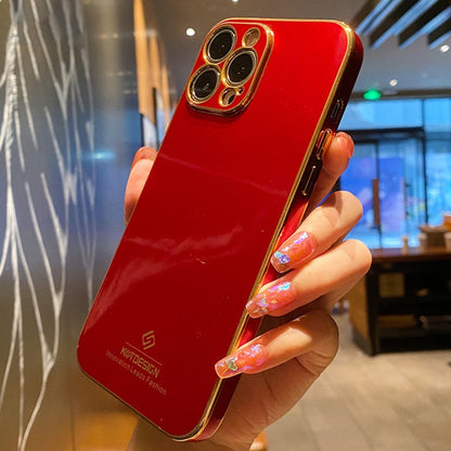 Electroplating Metal Frame Precise Hole TPU Protective Case, For iPhone 13 Pro