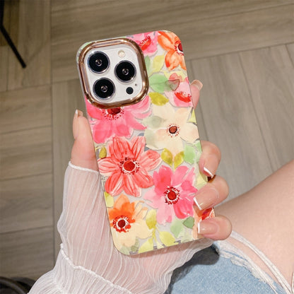 Glitter Powder Electroplating Flower Shockproof Phone Case, For iPhone 11 Pro, For iPhone 11 Pro Max