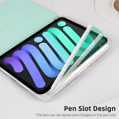 Shell Texture Dual-Fold Smart Leather Tablet Case, For iPad mini 6 / mini 2024