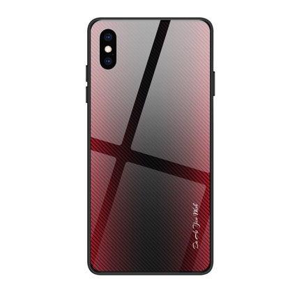 Texture Gradient Glass Protective Case, For Galaxy Note 10 Pro, For Galaxy S10, For iPhone SE 2022 / SE 2020 / 8 / 7, For iPhone XS Max