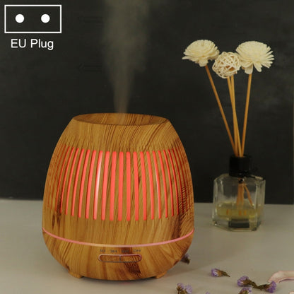 400ml Hollow-out LED Humidifier Wood Grain Air Purifier Aromatherapy Machine with Colorful LED Light, EU Plug, UK Plug, US Plug