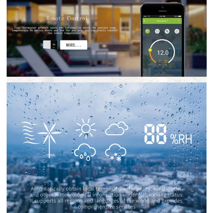 BHT-005-GCLW 220V AC 3A Smart Home Heating Thermostat for EU Box, Control Boiler Heating with Only Internal Sensor & WIFI Connection, BHT-005-GCLW
