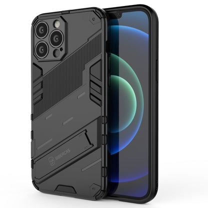 Punk Armor 2 in 1 PC + TPU Phone Case with Invisible Holder, For iPhone 13 mini, For iPhone 13, For iPhone 13 Pro