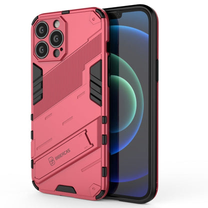 Punk Armor 2 in 1 PC + TPU Phone Case with Invisible Holder, For iPhone 13 mini, For iPhone 13, For iPhone 13 Pro