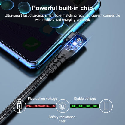 6A 66W USB to USB-C / Type-C Elbow Mobile Phone Game Fast Data Cable, 0.5m, 1m, 2m, 3m