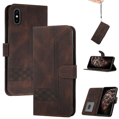 Cubic Skin Feel Flip Leather Phone Case, For iPhone 11 Pro, For iPhone 11 Pro Max, For iPhone X / XS, For iPhone XR