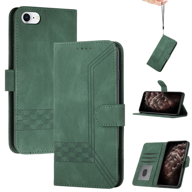 Cubic Skin Feel Flip Leather Phone Case, For iPhone XS Max, For iPhone SE 2022 / SE 2020 / 7 / 8, For iPhone 7 Plus / 8 Plus
