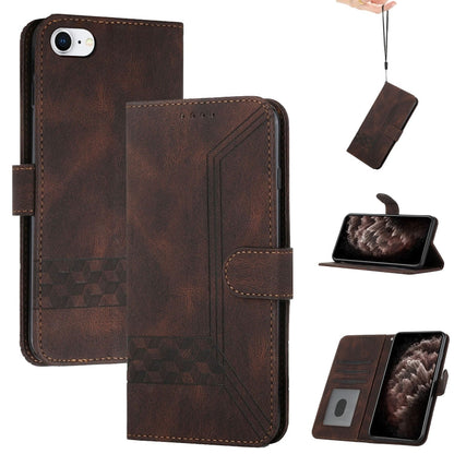 Cubic Skin Feel Flip Leather Phone Case, For iPhone XS Max, For iPhone SE 2022 / SE 2020 / 7 / 8, For iPhone 7 Plus / 8 Plus