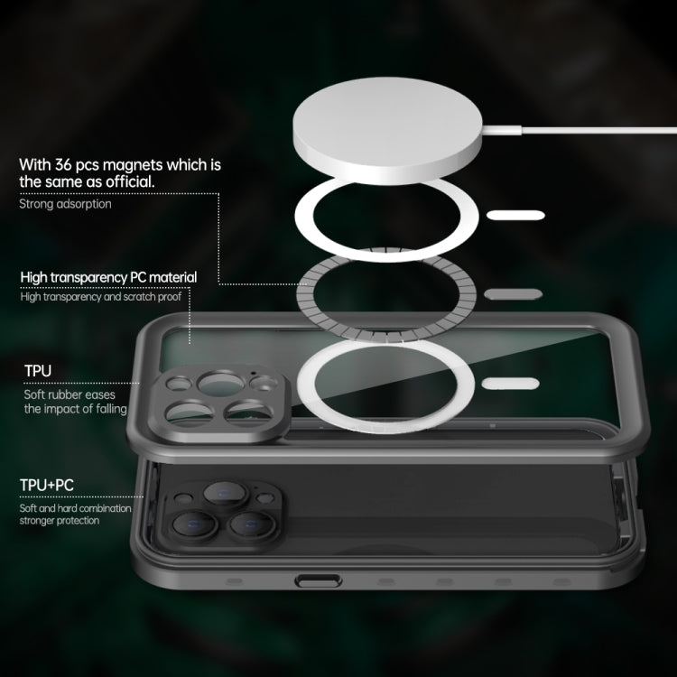 PC + TPU + PET Shockproof Magsafe Waterproof Phone Case, For iPhone 13 Pro, For iPhone 13
