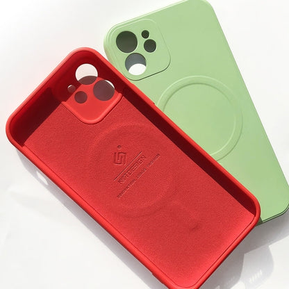 Liquid Silicone Full Coverage Magsafe Phone Case, For iPhone 12 mini, For iPhone 12, For iPhone 12 Pro