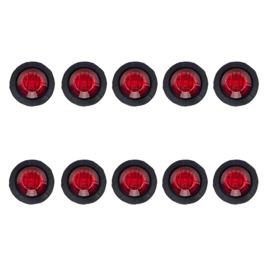 10 in 1 Truck Trailer LED Round Side Marker Lamp, A5010 Red Light, A5011 Amber Light, A5012 White Light, A5013 Red + Amber Light