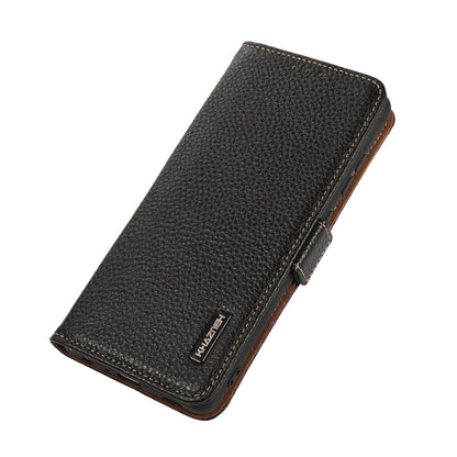 KHAZNEH Side-Magnetic Litchi Genuine Leather RFID Phone Case, For Samsung Galaxy A02s EU Version, For Samsung Galaxy A02s Global Version, For Samsung Galaxy A03s 166mm Version, For Samsung Galaxy A12 5G, For Samsung Galaxy A22 4G                       ...
