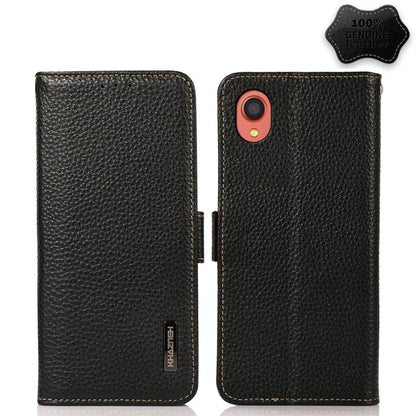 KHAZNEH Side-Magnetic Litchi Genuine Leather RFID Phone Case, For Samsung Galaxy A02s EU Version, For Samsung Galaxy A02s Global Version, For Samsung Galaxy A03s 166mm Version, For Samsung Galaxy A12 5G, For Samsung Galaxy A22 4G                       ...
