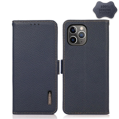 KHAZNEH Side-Magnetic Litchi Genuine Leather RFID Case, For iPhone 12 Pro Max, For iPhone 11, For iPhone 11 Pro, For iPhone 11 Pro Max