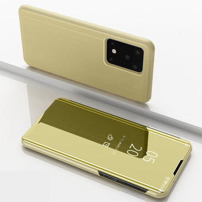 Plated Mirror Horizontal Flip Leather Case with Holder, For Galaxy S20+, For Galaxy S20 Ultra, For Galaxy S20