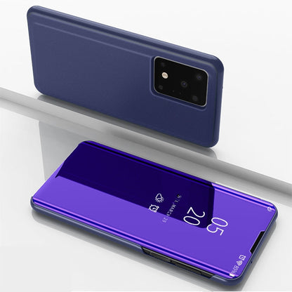Plated Mirror Horizontal Flip Leather Case with Holder, For Galaxy S20+, For Galaxy S20 Ultra, For Galaxy S20