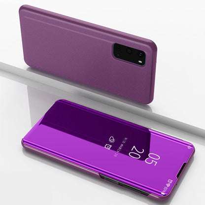 Plated Mirror Horizontal Flip Leather Case with Holder, For Galaxy S20+, For Galaxy S20 Ultra, For Galaxy S20