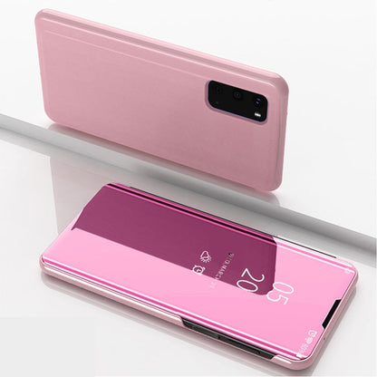 Plated Mirror Horizontal Flip Leather Case with Holder, For Galaxy S20+, For Galaxy S20 Ultra, For Galaxy S20