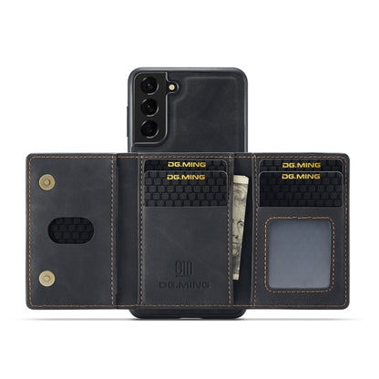DG.MING M2 Series 3-Fold Multi Card Bag + Magnetic Back Cover Phone Case, For Samsung Galaxy S22 5G, For Samsung Galaxy S22+ 5G, For Samsung Galaxy S22 Ultra 5G