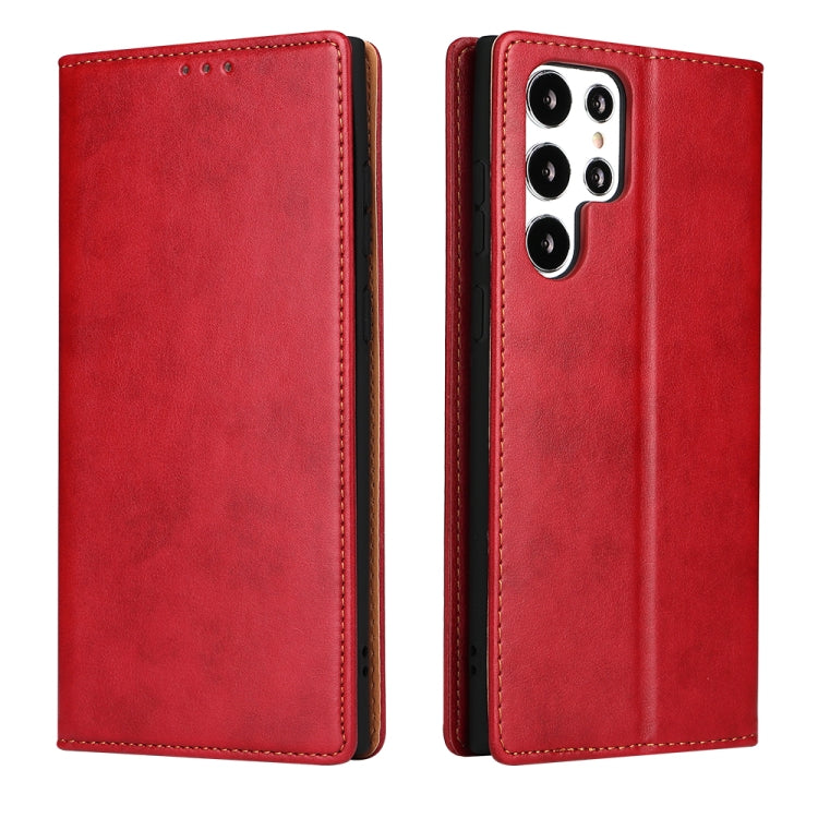 Fierre Shann PU Genuine Leather Texture Leather Phone Case, For Samsung Galaxy S22 5G, For Samsung Galaxy S22+ 5G, For Samsung Galaxy S22 Ultra 5G